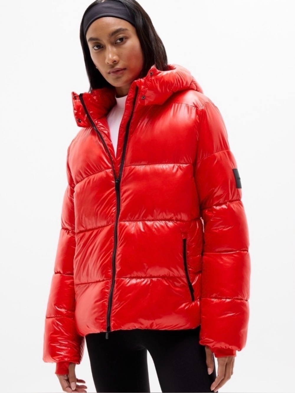 Athleta Stratus Puffer Jacket Red NWT Size Small